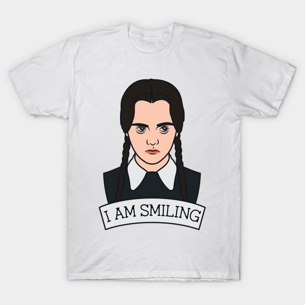 Wednesday Addams I Am Smiling T-Shirt by redbarron